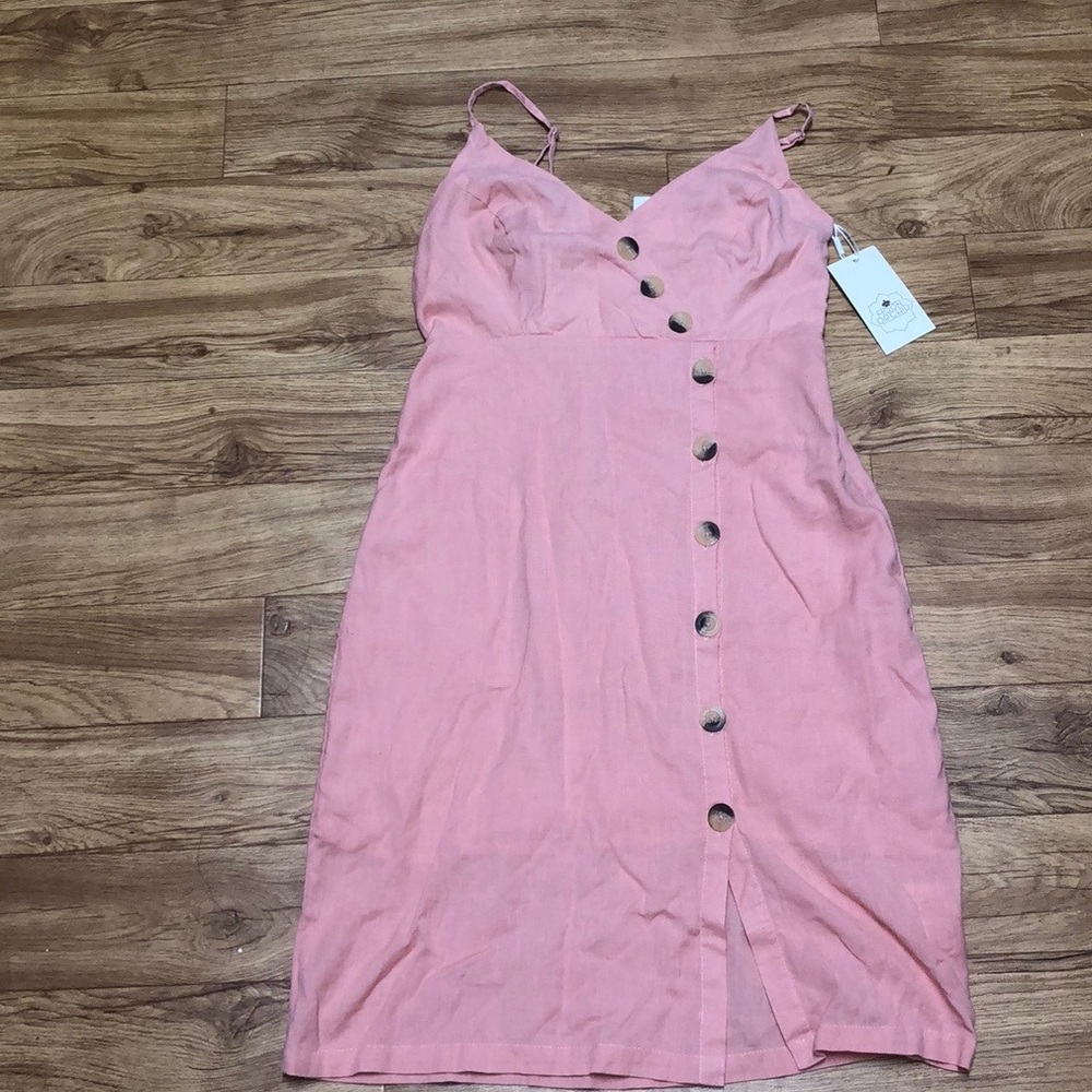 Moon Orchid Peach Button Dress